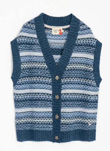  Soft Touch Relaxed Fairisle Waistcoat
