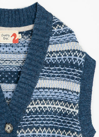  Soft Touch Relaxed Fairisle Waistcoat