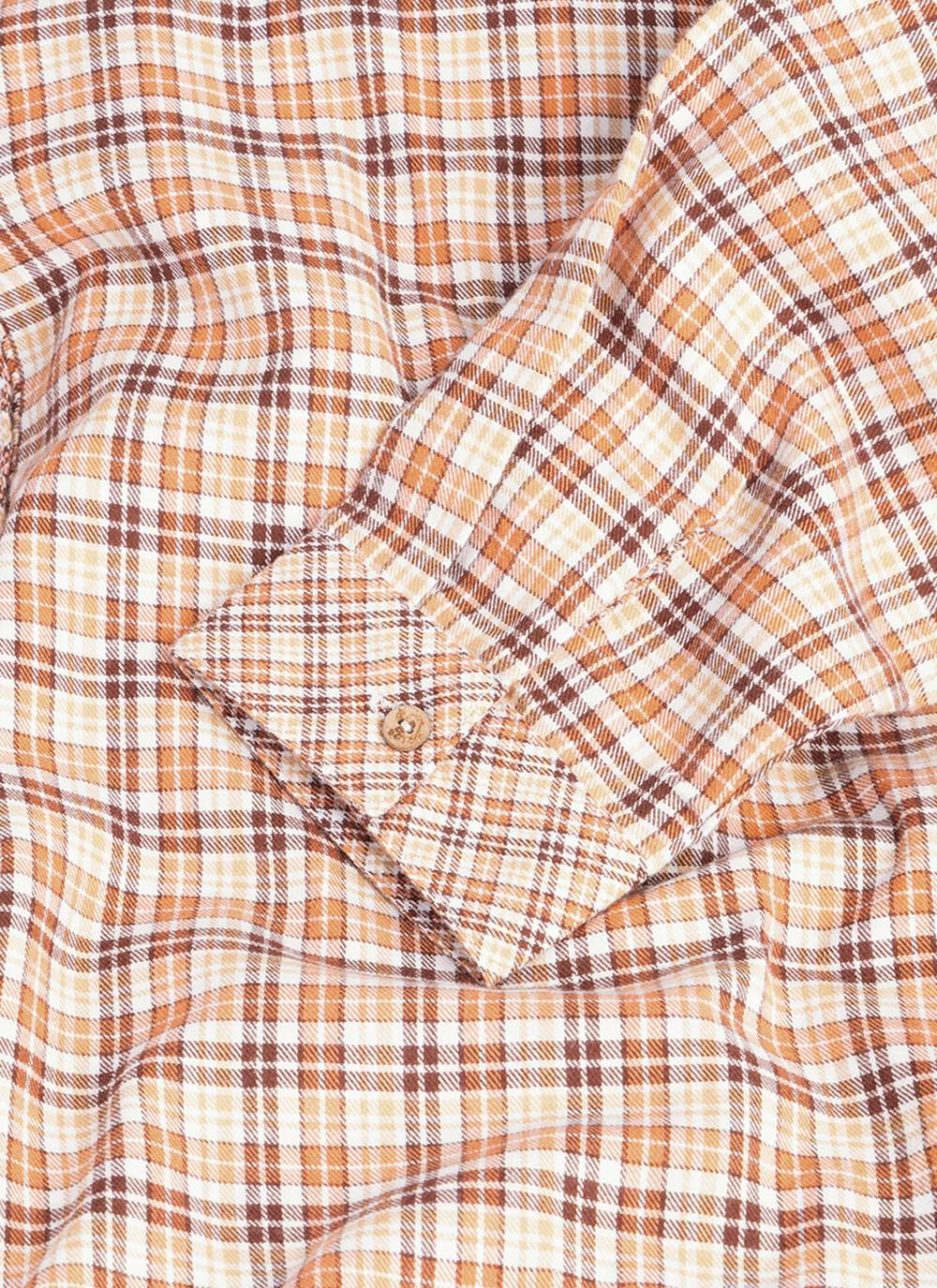  Pure Cotton Brushed Checked Relaxed Shirt