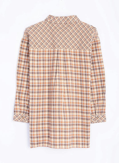 Pure Cotton Brushed Checked Relaxed Shirt