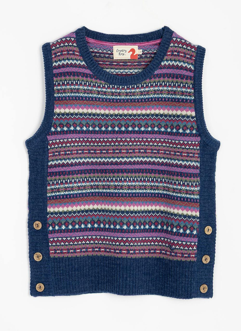  Wool Blend Fairisle Knitted Vest
