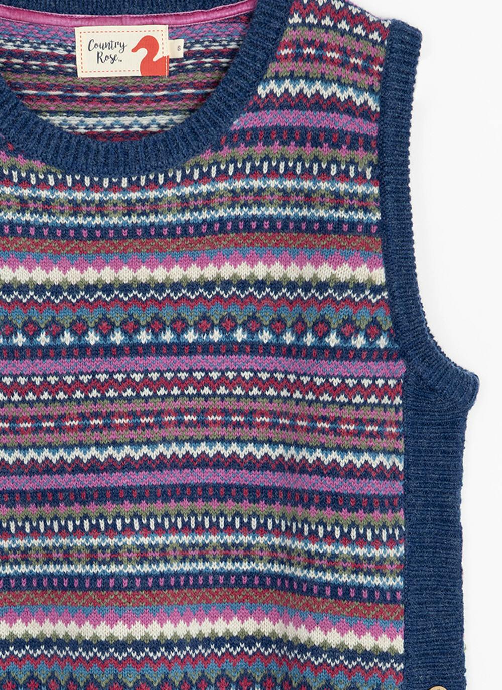  Wool Blend Fairisle Knitted Vest