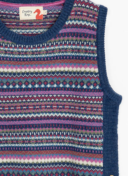  Wool Blend Fairisle Knitted Vest