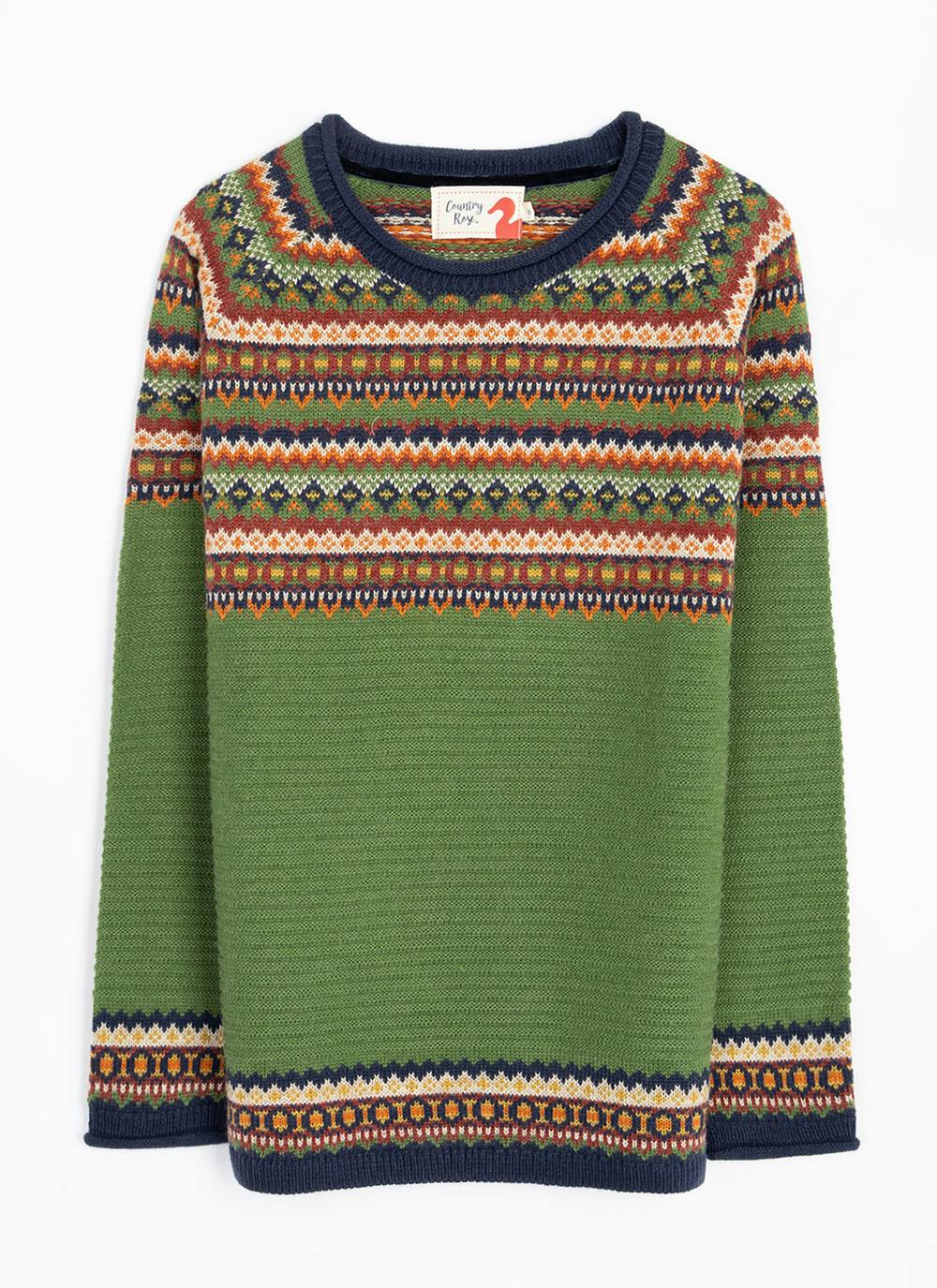  Wool Blend Fairisle Crew Neck Jumper