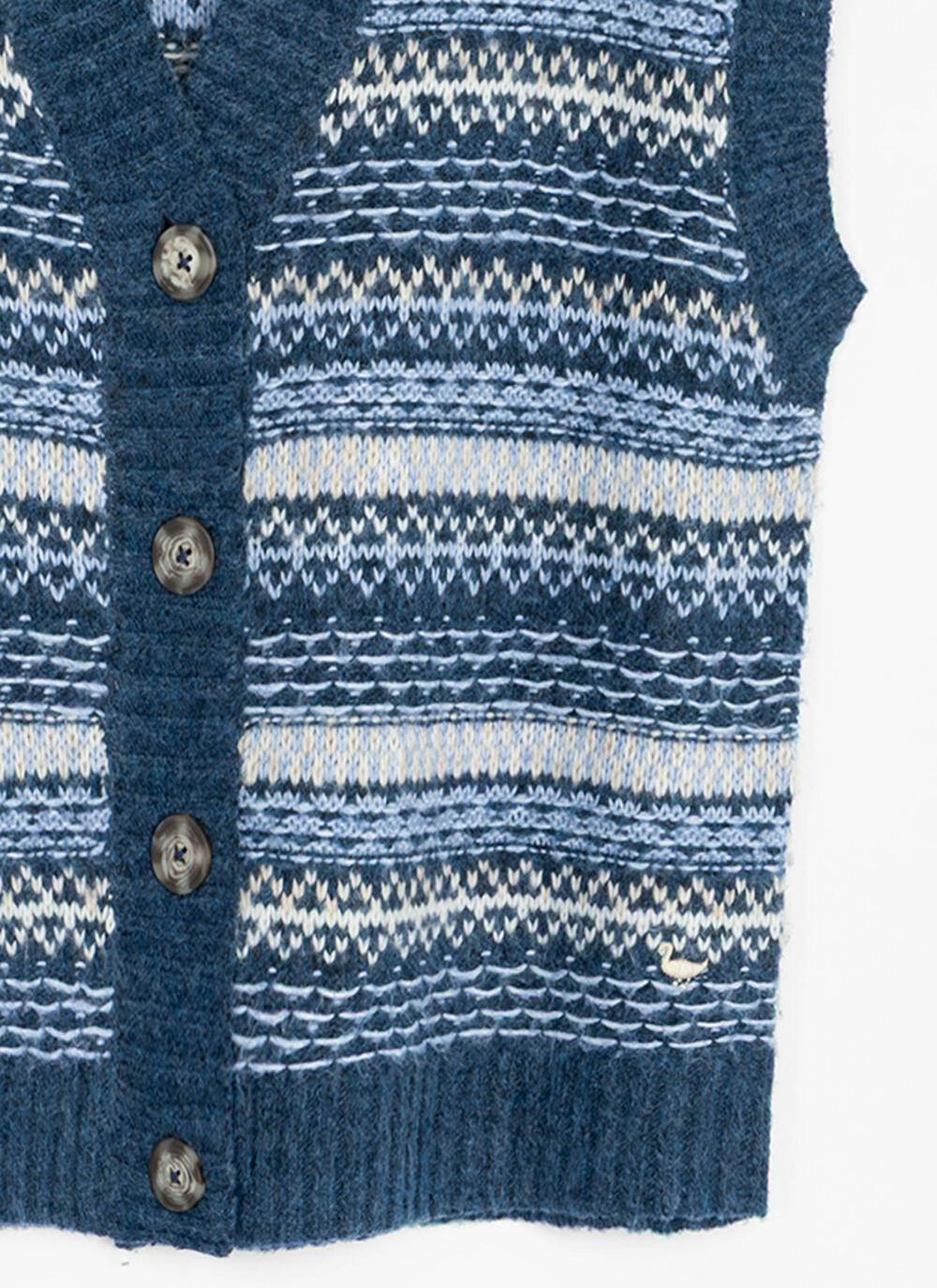  Soft Touch Relaxed Fairisle Waistcoat