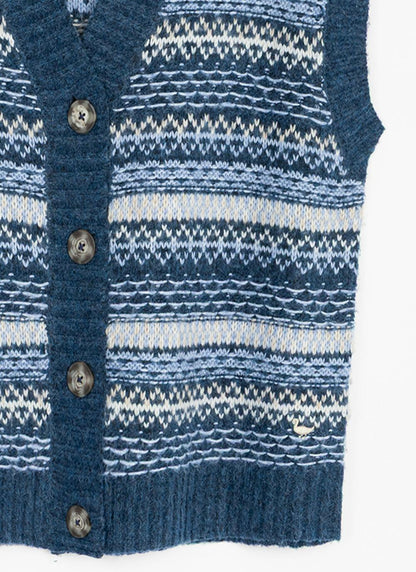  Soft Touch Relaxed Fairisle Waistcoat