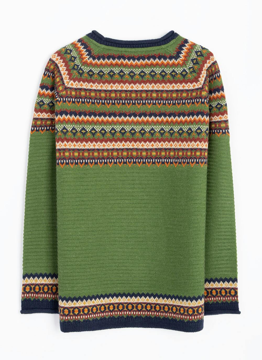  Wool Blend Fairisle Crew Neck Jumper