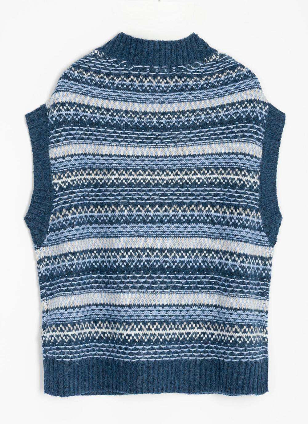  Soft Touch Relaxed Fairisle Waistcoat