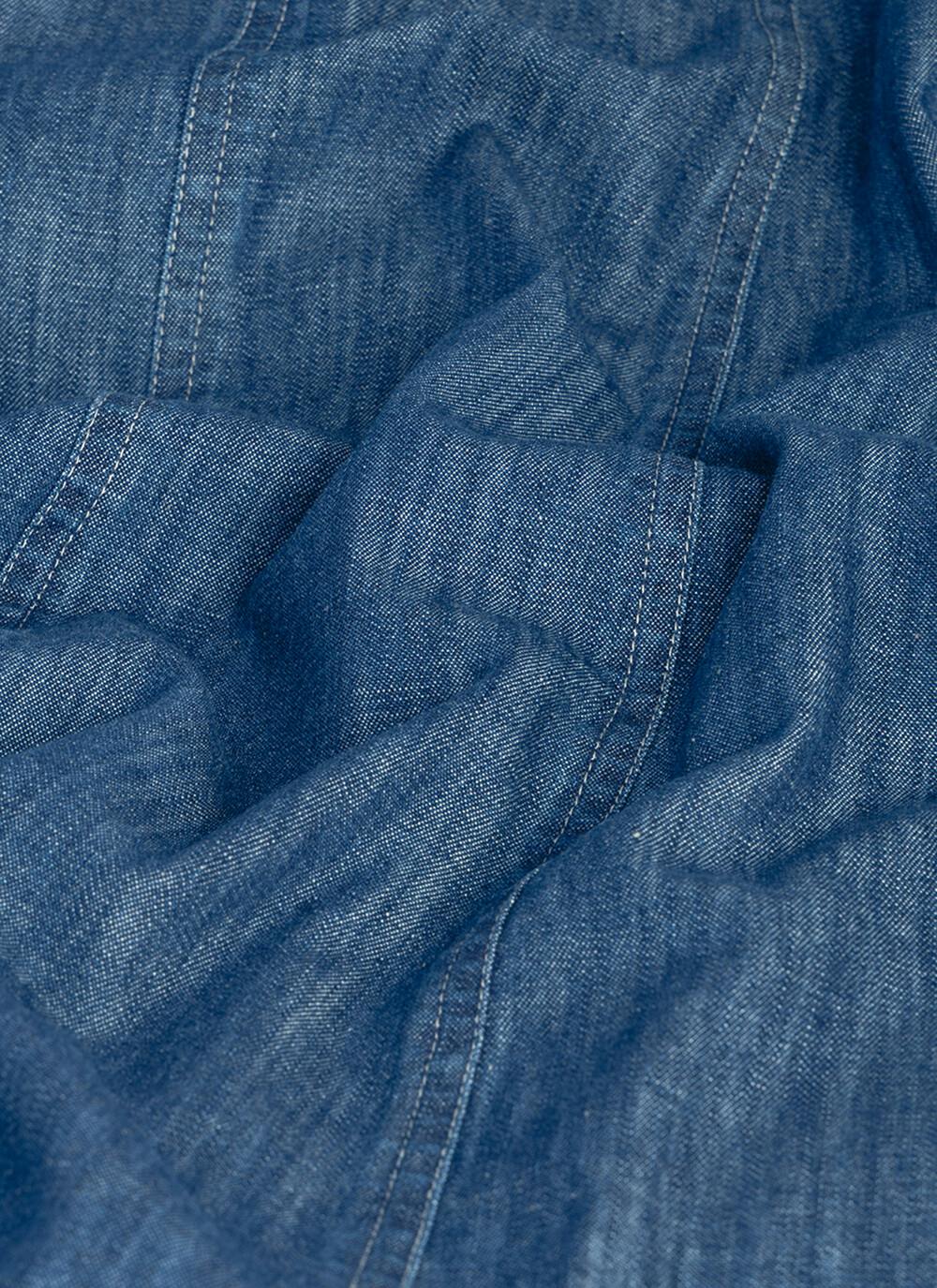  Pure Cotton Denim Midi Skirt