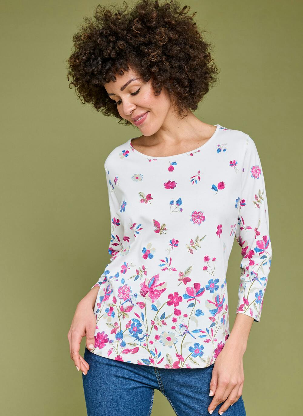  Pure Cotton Border Print Top