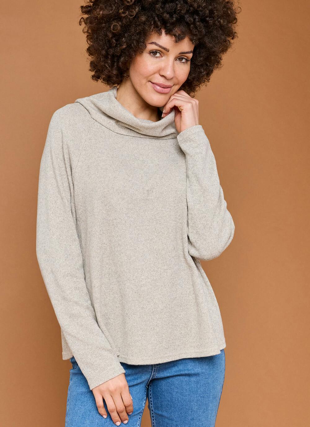  Cowl Neck Jersey Top