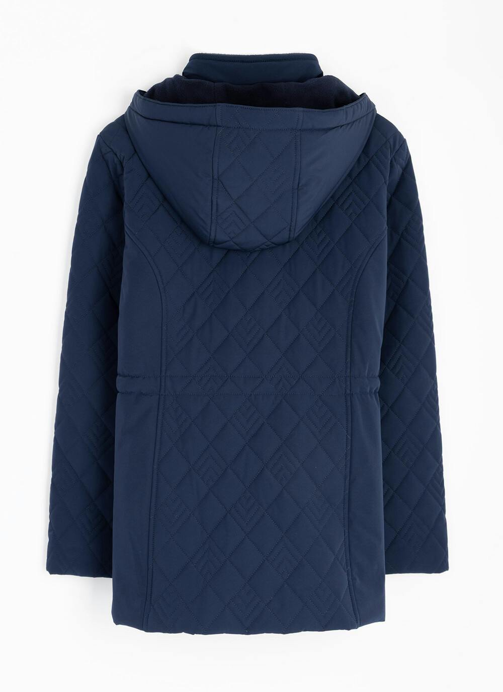  Diamond Quilted Coat With Detachable Hood