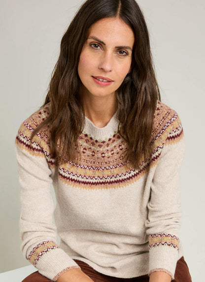  Soft Touch Fairisle Yoke Crew Neck Jumper