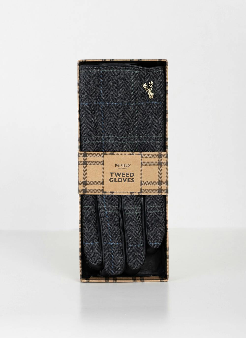  Mens Boxed Gloves In Grey Check