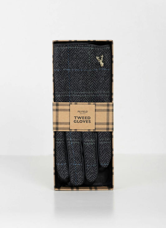  Mens Boxed Gloves In Grey Check