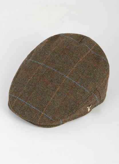  Wool Blend Tweed Flat Cap - Green Check