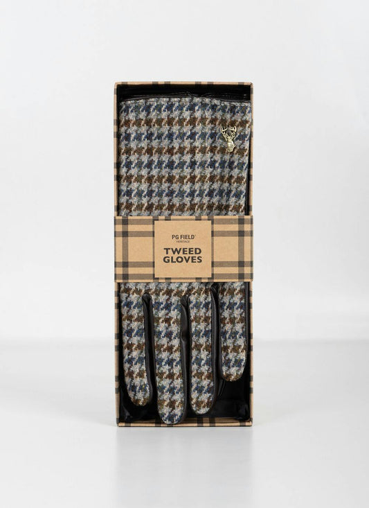  Mens Boxed Gloves In Houndstooth Check