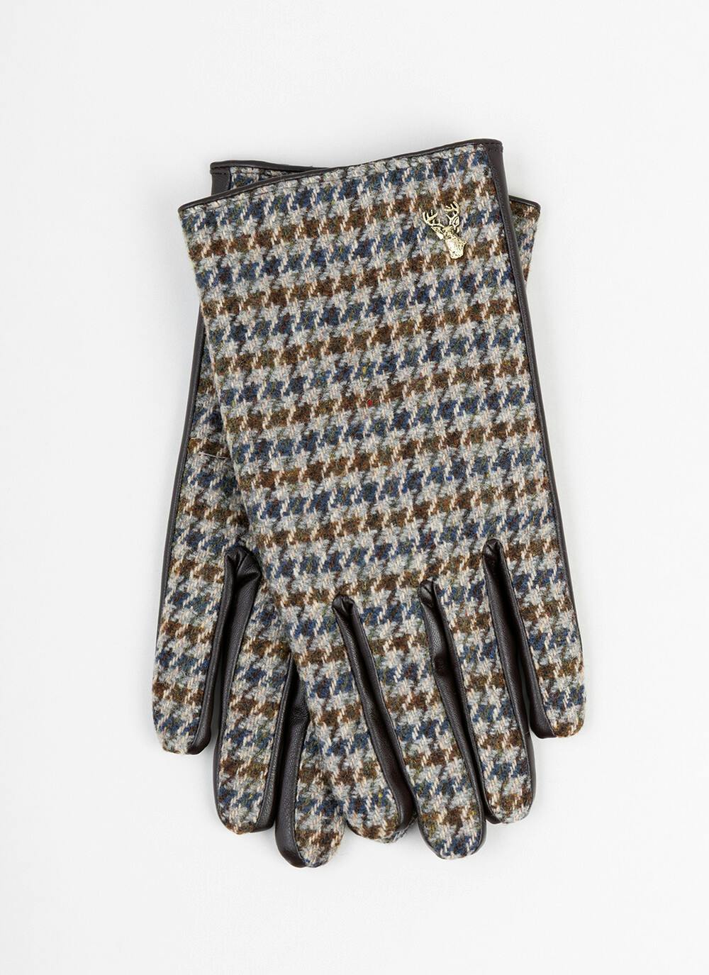  Mens Boxed Gloves In Houndstooth Check