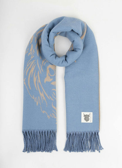  Highland Cow Super Soft Scarf - Blue