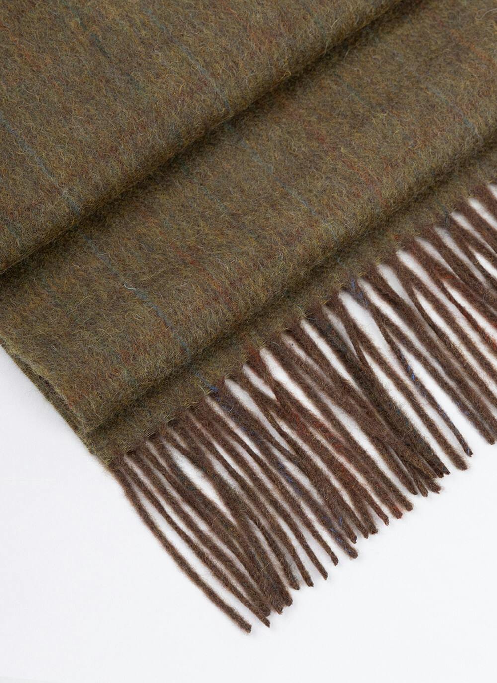  100% Wool Scarf In Green Check