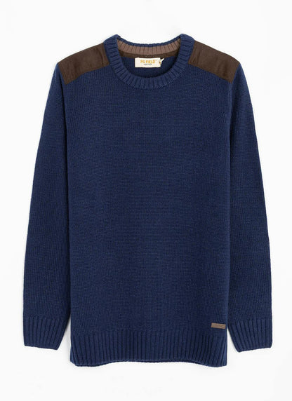  Textured Knit Crew Neck Jumper