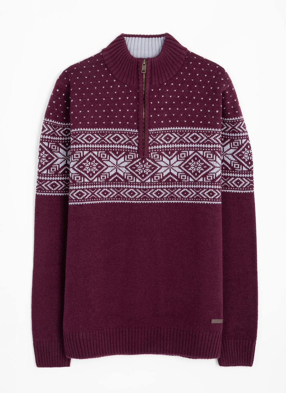  Fairisle Zip Neck Jumper
