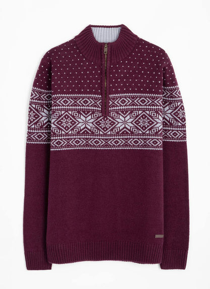  Fairisle Zip Neck Jumper