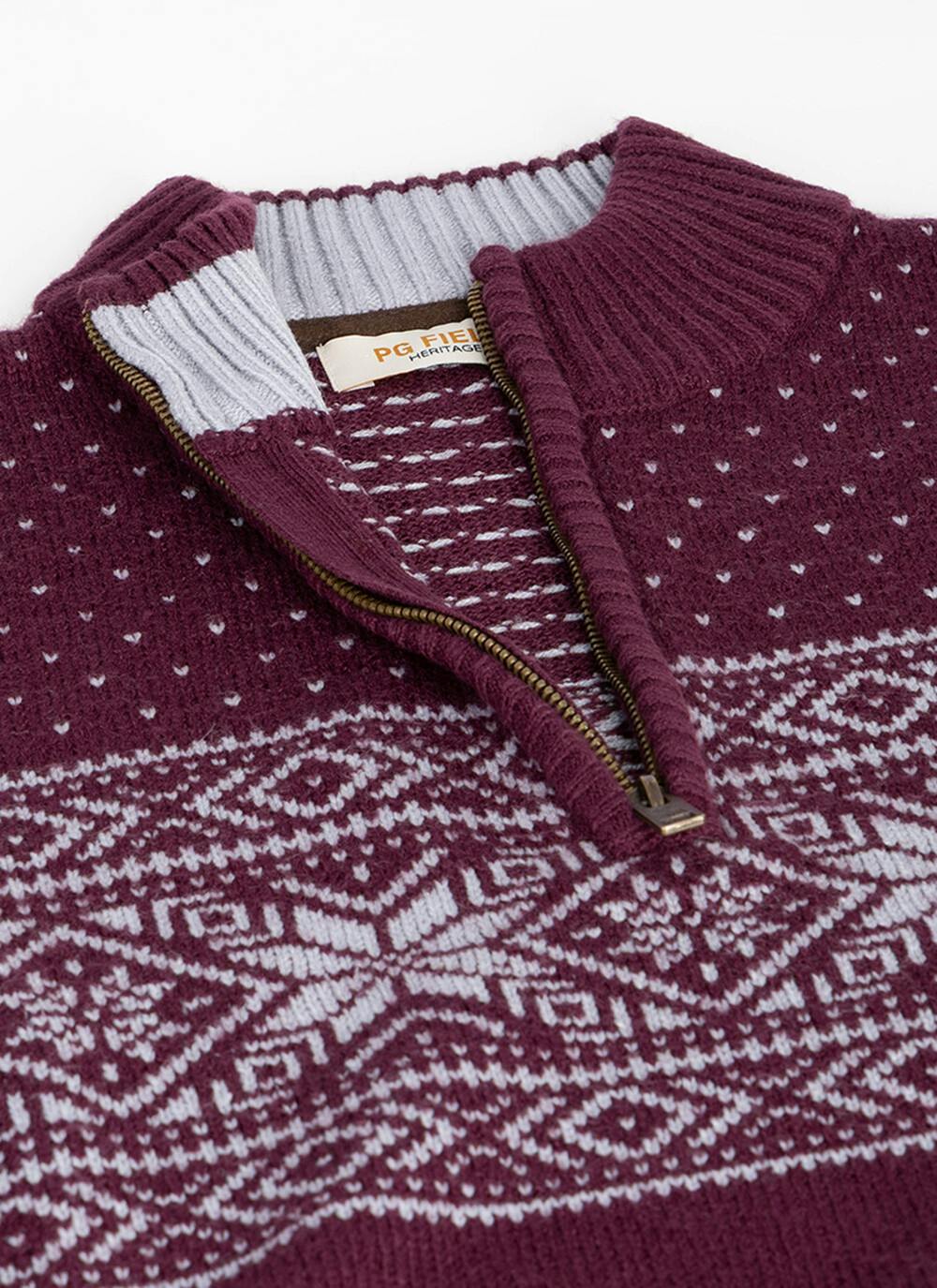  Fairisle Zip Neck Jumper