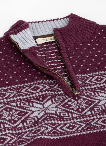 Fairisle Zip Neck Jumper