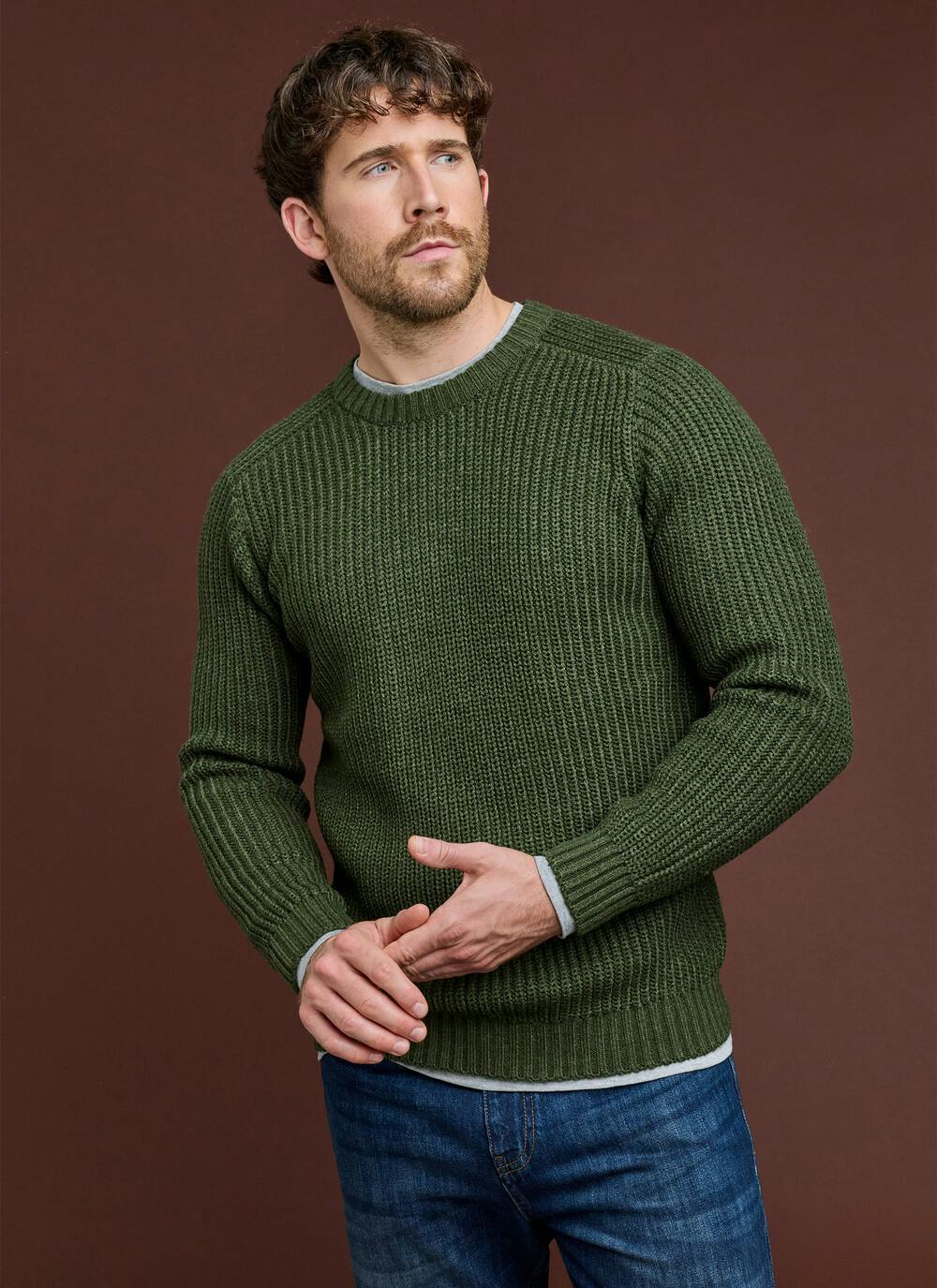  Crew Neck Fisherman Rib Jumper
