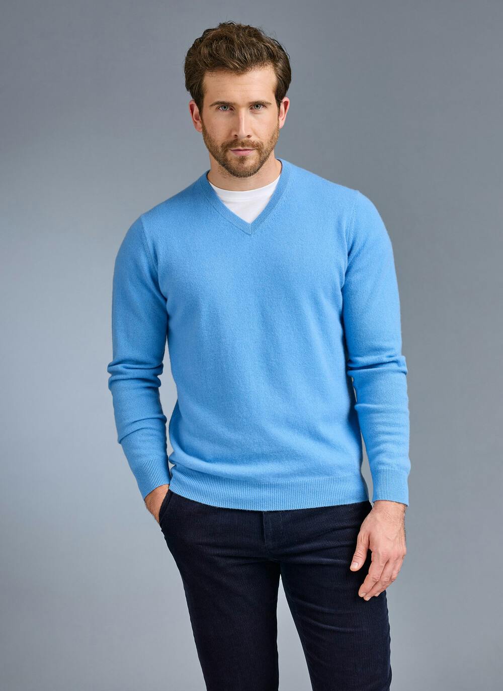  Pure Cashmere V Neck Jumper