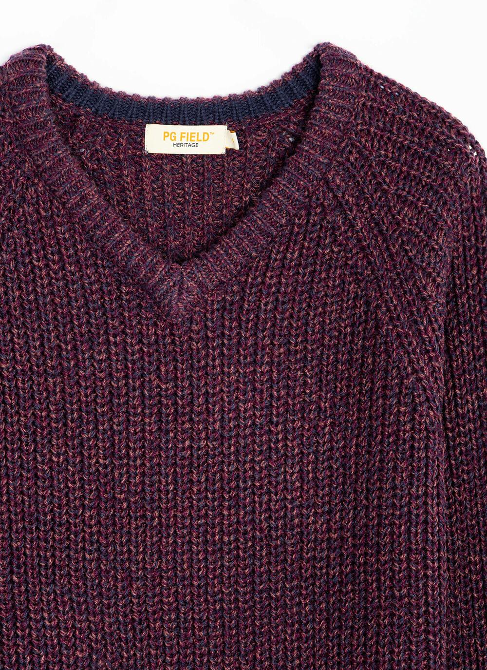  V Neck Fisherman Rib Jumper