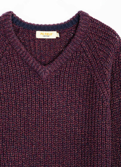  V Neck Fisherman Rib Jumper