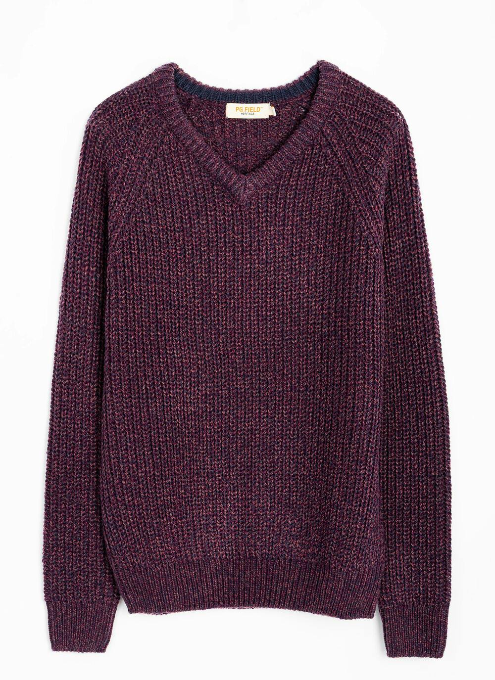  V Neck Fisherman Rib Jumper