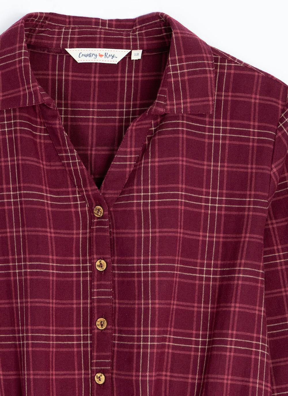  Pure Cotton Collared Check Dress