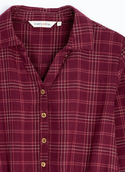  Pure Cotton Collared Check Dress
