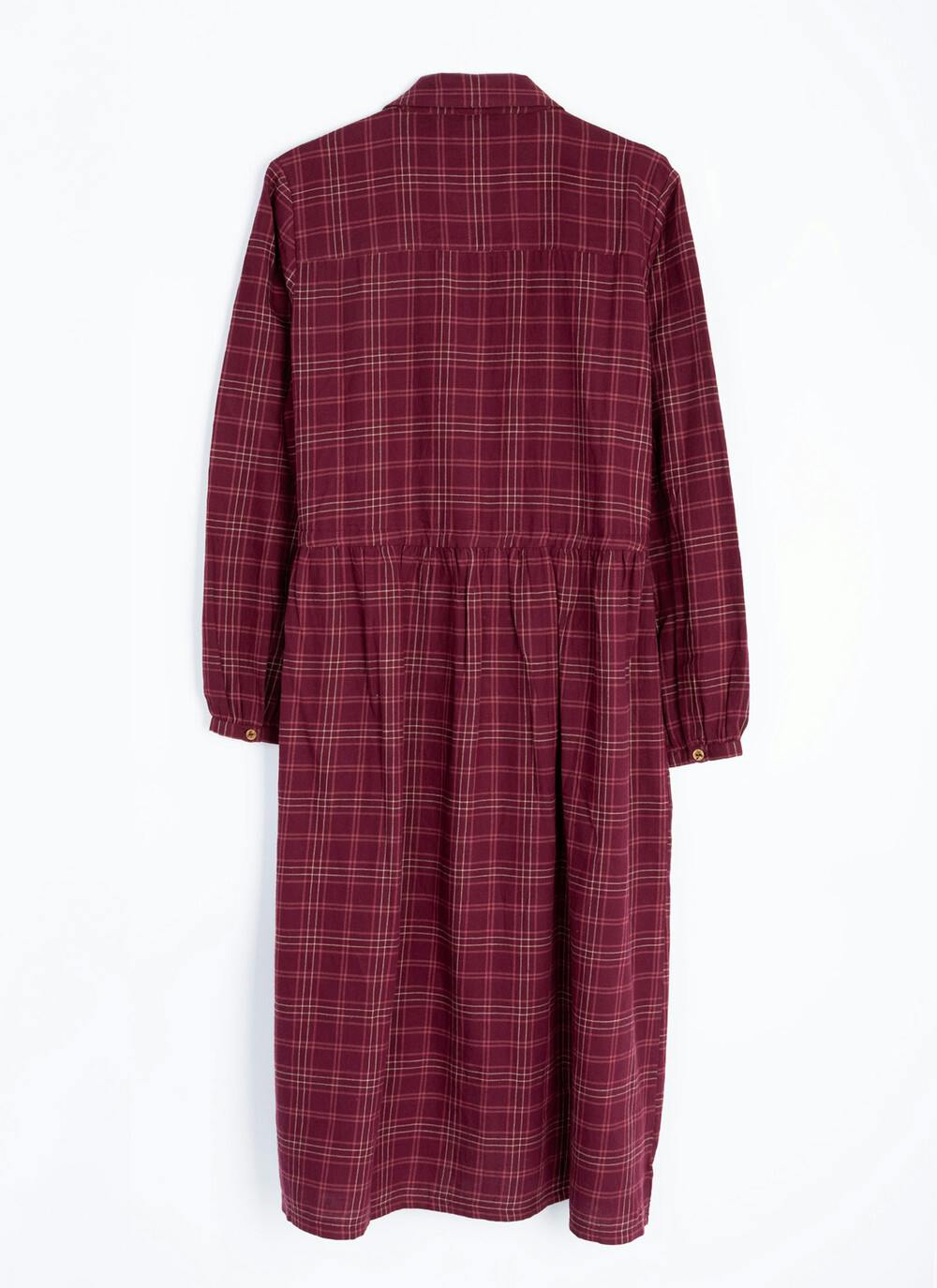  Pure Cotton Collared Check Dress