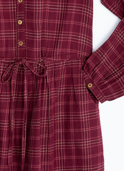  Pure Cotton Collared Check Dress