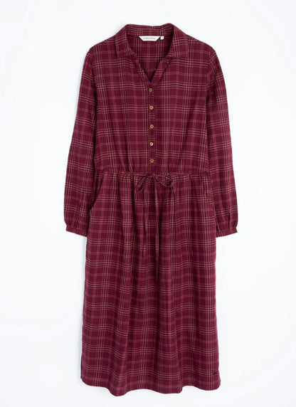  Pure Cotton Collared Check Dress