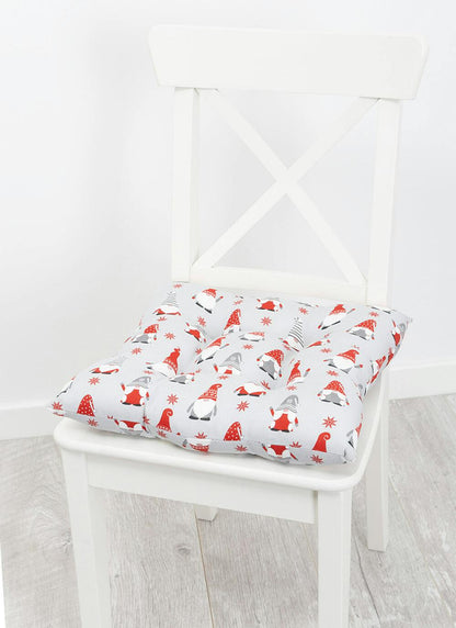  Gonks Print Cotton Grey Seat Pad