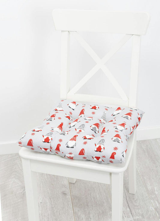  Gonks Print Cotton Grey Seat Pad