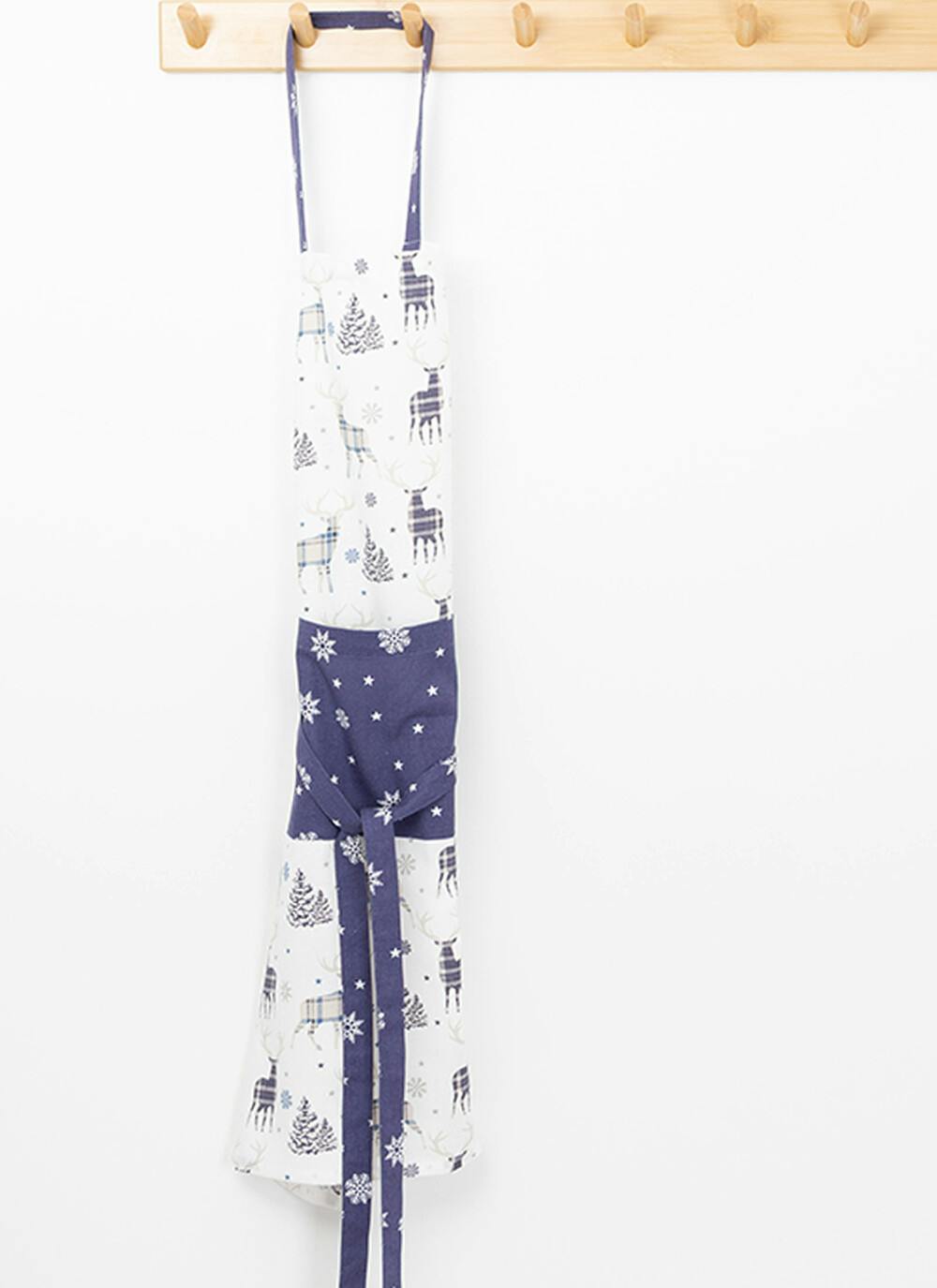  Stag Print Cotton Navy Apron