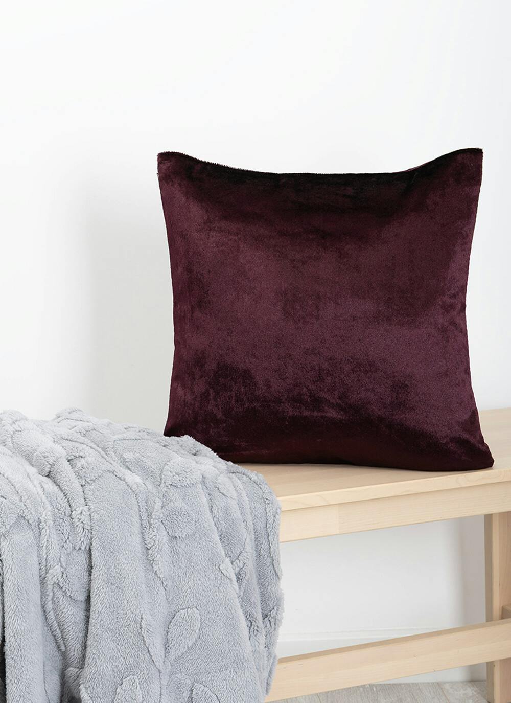  Textured Velvet Plum Cushion