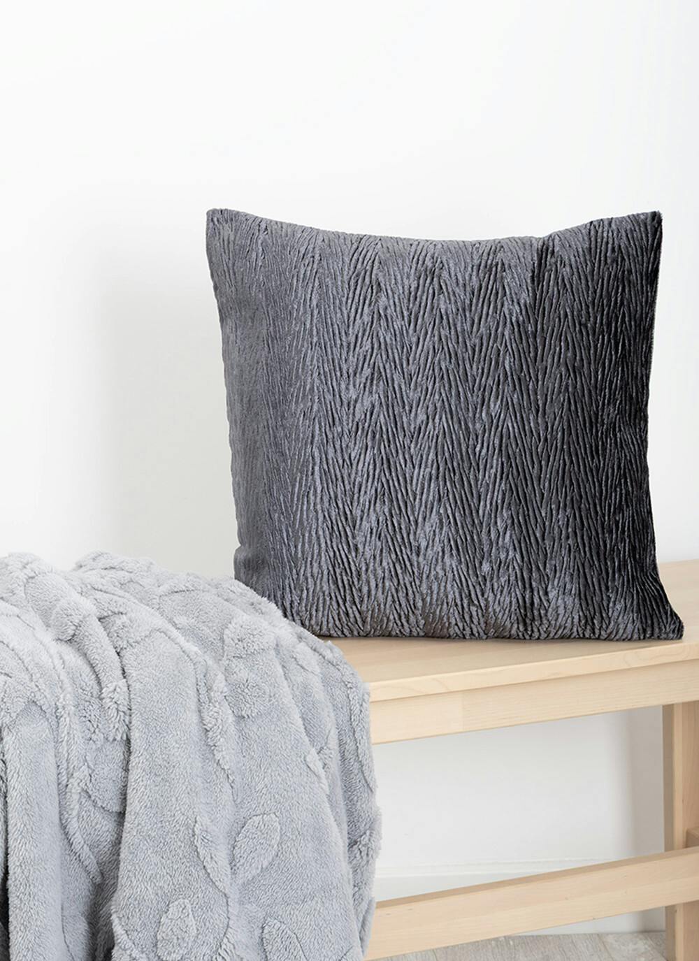  Textured Velvet Grey Cushion