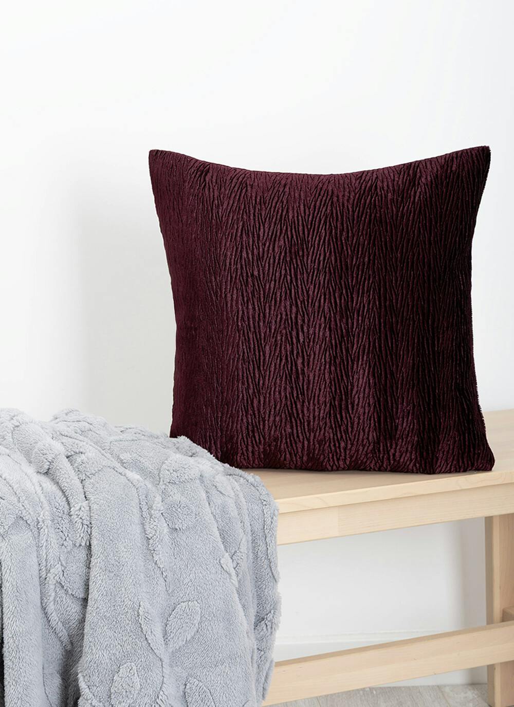  Textured Velvet Plum Cushion