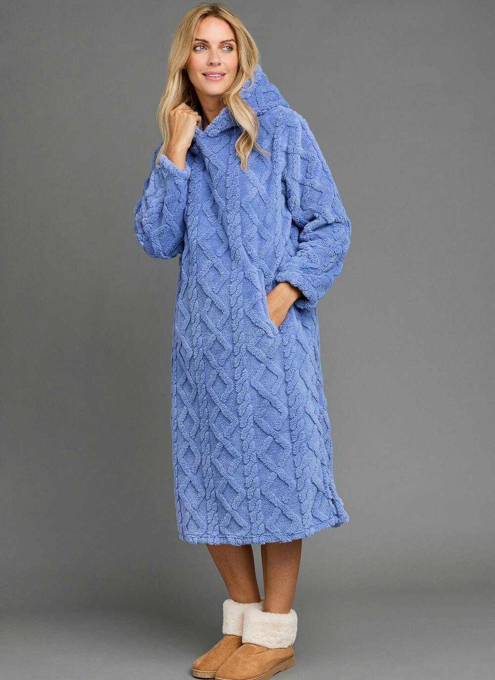  Cosy Fleece Cable Lounge Hoodie