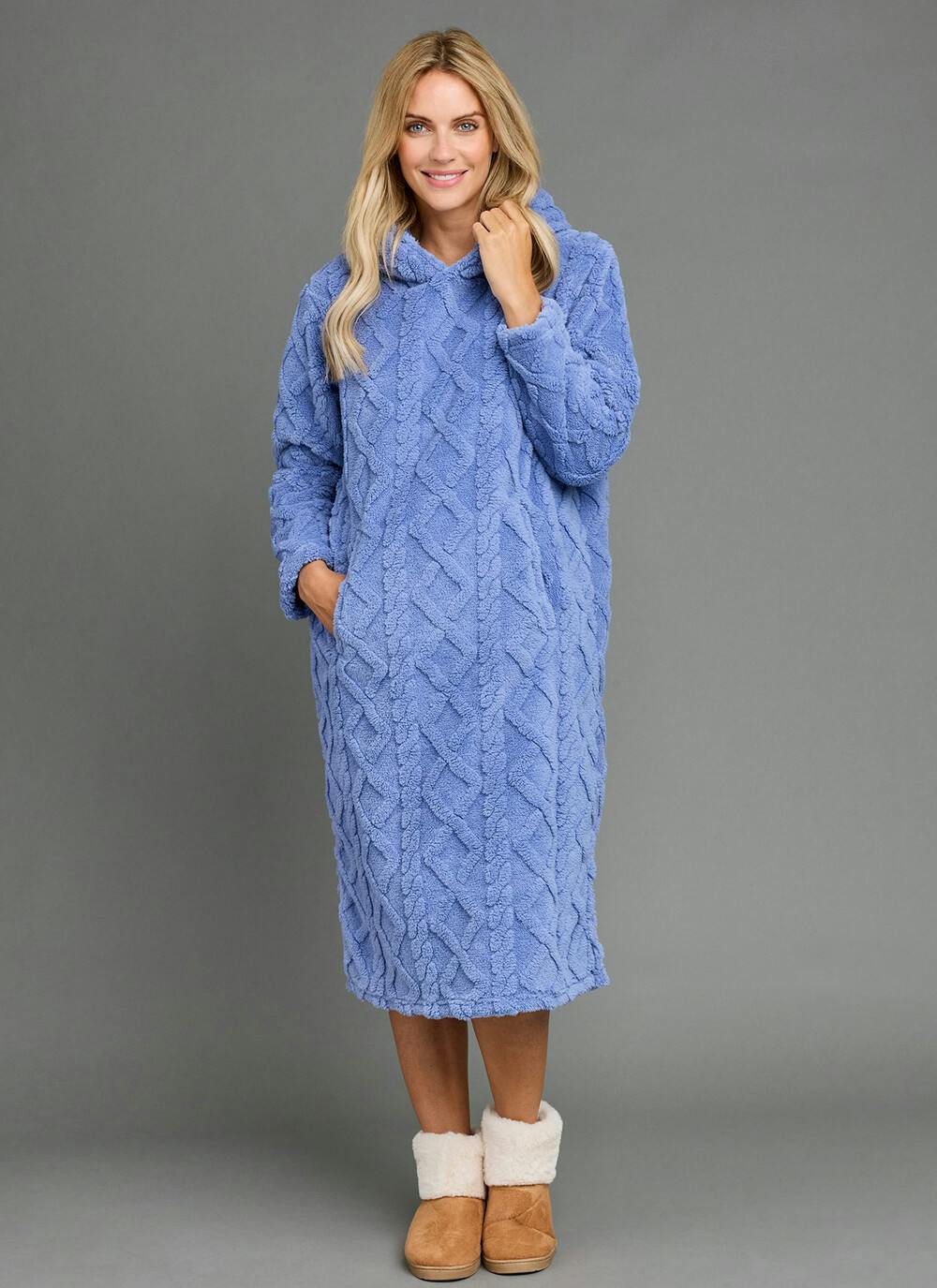  Cosy Fleece Cable Lounge Hoodie