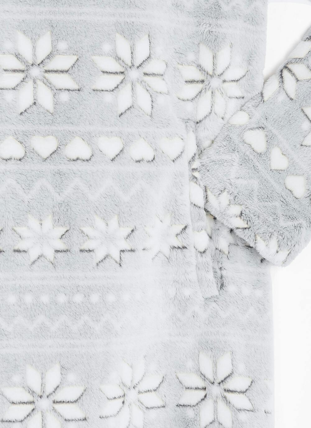  Cosy Fleece Fairisle Cowl Neck Lounger