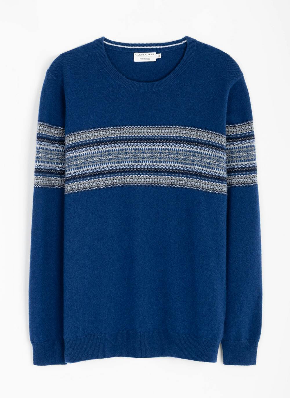  Pure Cashmere Fairisle Crew Neck Jumper