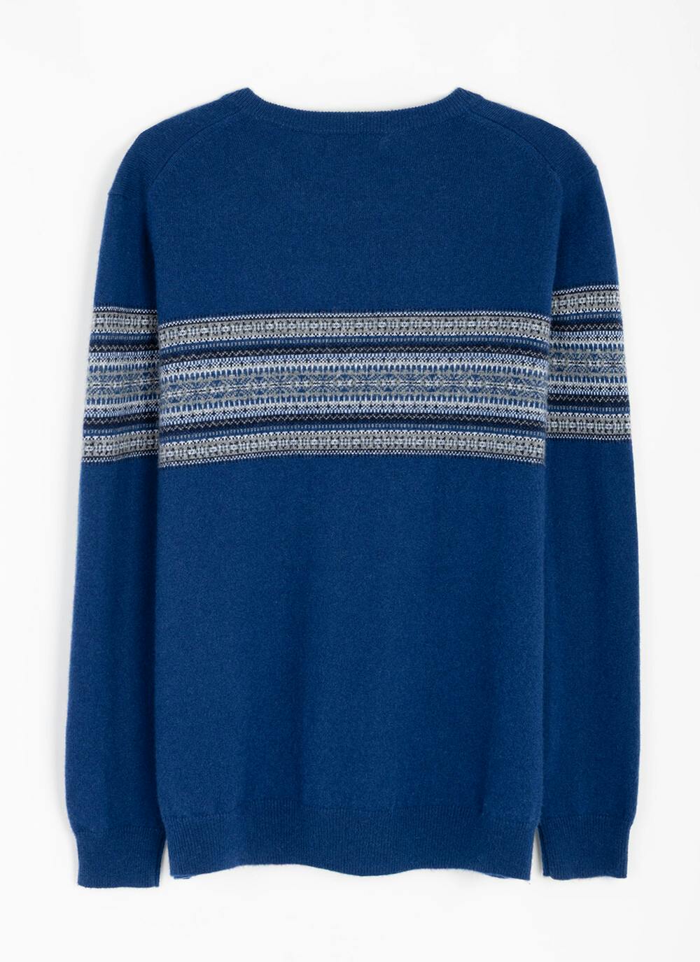  Pure Cashmere Fairisle Crew Neck Jumper